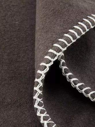 DAVID FUSSENEGGER | Couverture en flanelle avec point décoratif 140x200cm (blanc cassé) | braun